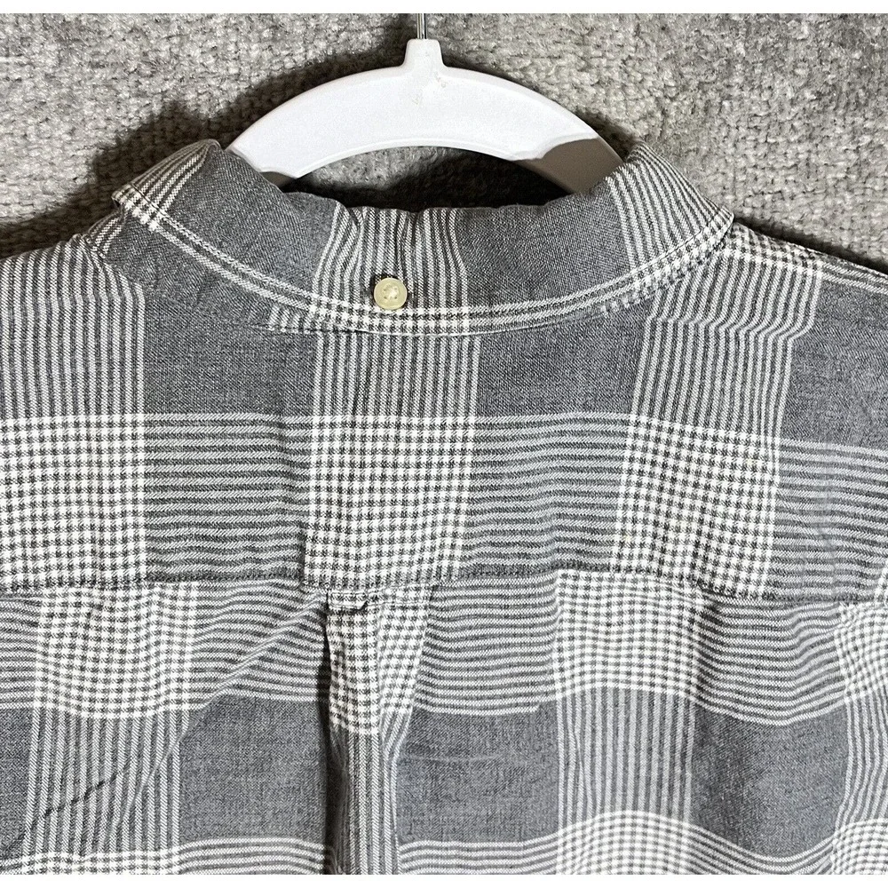 Banana Republic Cotton Stretch Grant Fit Oxford Shirt Men Size Large Gray Button